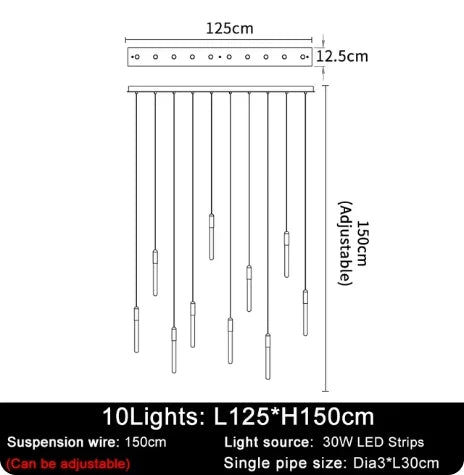 Modern Staircase Long Ceiling Chandelier LED New Lustre Living Room Lighting Kitchen Home Decoration Lamp Pendant Light