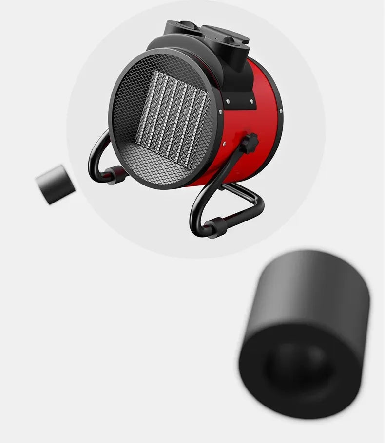 2000W Portable Space Heater with Fan Adjustable Thermostat 2 Heat Settings Fan Mode Overheat Tip-Over Protection for Home Office
