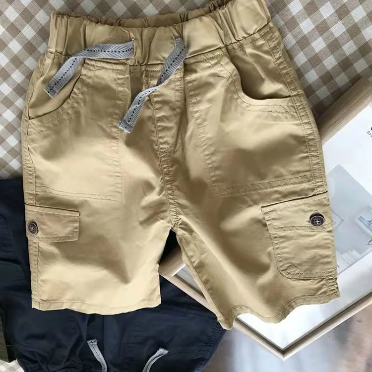2026 New Summer Teenage Short Boys Pants 3-14 Years Old Big Pocket Trousers For Kids Children Birthday Present