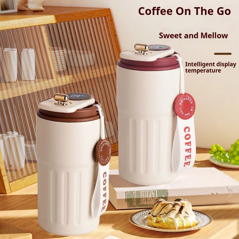 Stainless Steel Vacuum Cup Smart Thermos Bottle Water Digital LED Temperature Coffee Cup Office Cup Business Portable Mug