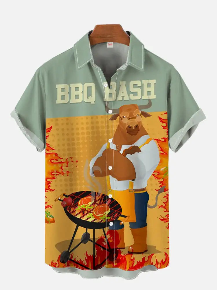 2024 Cute Cartoon Graphic 3D Print Shirts For Men Fashion Hawaiian Shirt Beach Blouses Short Sleeve Vocation Lapel Shirt for Boy