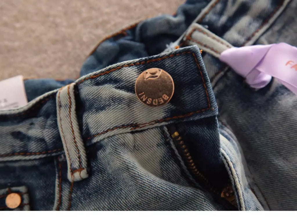 Summer Women Kpop Jean Shorts Abi Y2K 2000s Ripped Denim Hot Pants Grunge Gyaru Japanese American Retro Cyber Punk Harajuku Tide