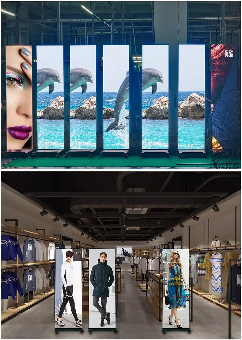 High Refresh Indoor GOB LED Poster Display Screen 640x1920mm High-Definition Multi-Unit Splicable for Business & Entertainment