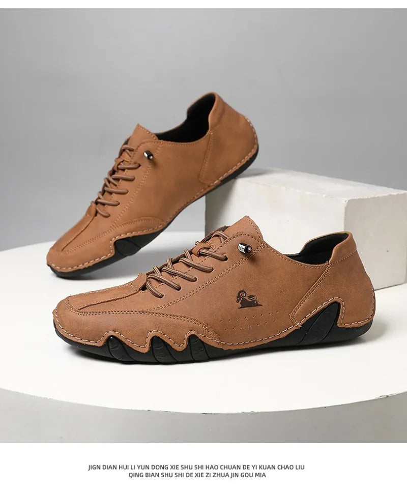 New Men's Shoes Leather Womens Loafers Soft Sole Comfortable Outdoor Walking Shoes Low Top Breathable Women Men Sneakers Zapatos