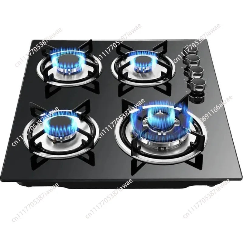 Multi-head furnace 4 glass four-head embedded gas stove Multi-head furnace Liquefied coal Natural gas Fire gas