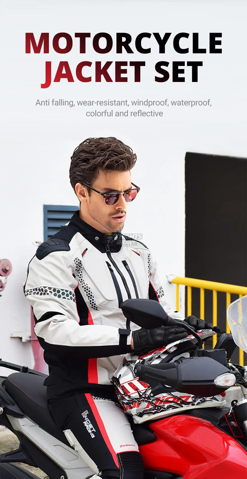 Four Seasons Motorcycle Jacket Moto+Protector Motorcycle Pants Cold-proof Waterproof Moto Suit Touring Clothing Protective Gear