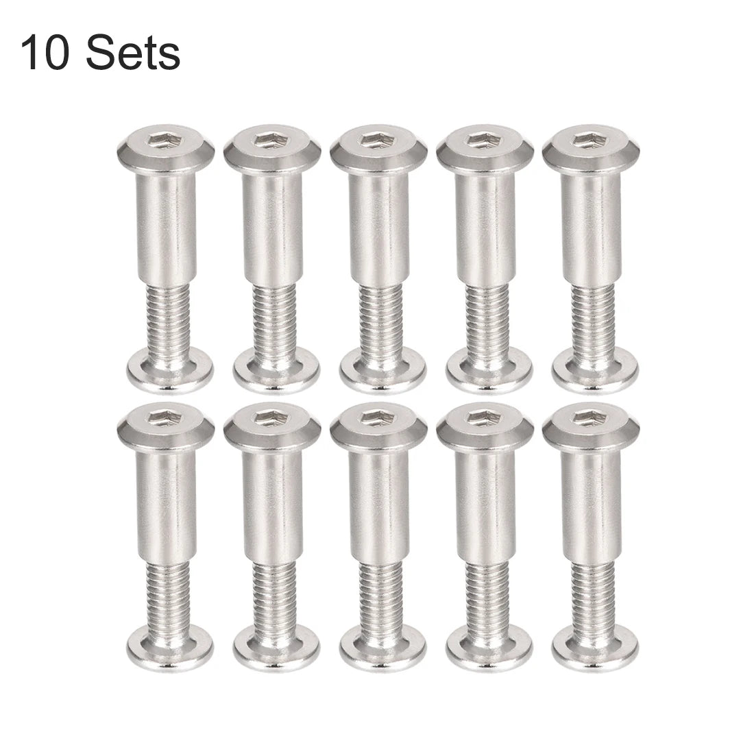 Uxcell 10 Sets M6 Screw Post Fit for 5/16"(8mm) Hole Dia 16mm-50mm Leather Fastener kitchen Furniture Cabinet Connectors Free