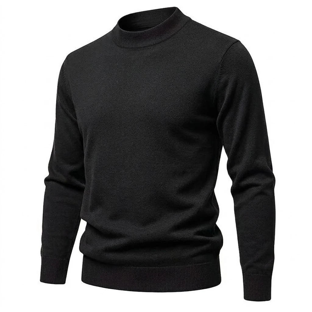 New Men's Mock Turtleneck Sweater Casual Long Sleeve Slim Fit Pullover Knitwear Solid Autumn Jumpers Warm Blouses for Winter