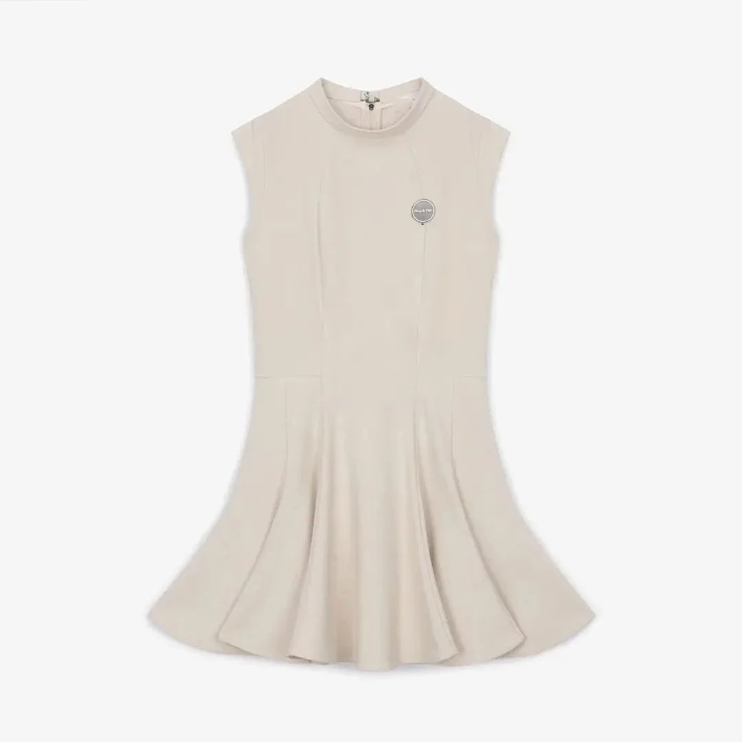 Women Golf Dress Summer Sleeveless Black Sports Dresses Outdoor Slim Fit Sexy Beige Black Outfit Women Clothing
