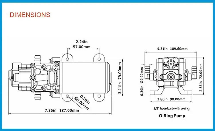 Portable 35PSI 12V Marine Water Pump Diaphragm Self-priming Pump Boat Accessories Shower Toilet Pumping Motor Home