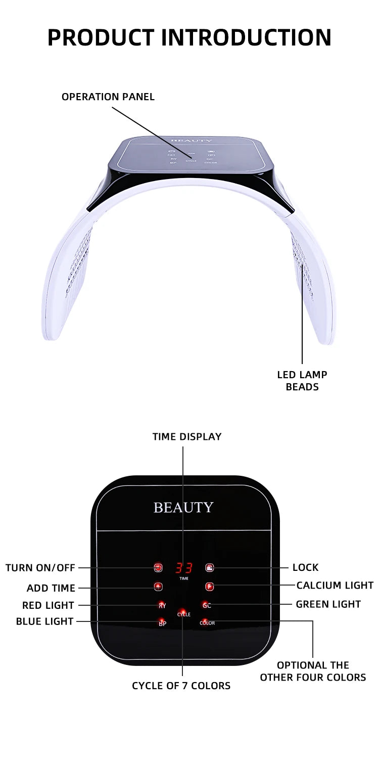 Foreverlily LED Photon Facial Beauty Machine Skin Rejuvenation Lifting Face & Body Skin Care Spa Massager Home Use Skin Rejuvena