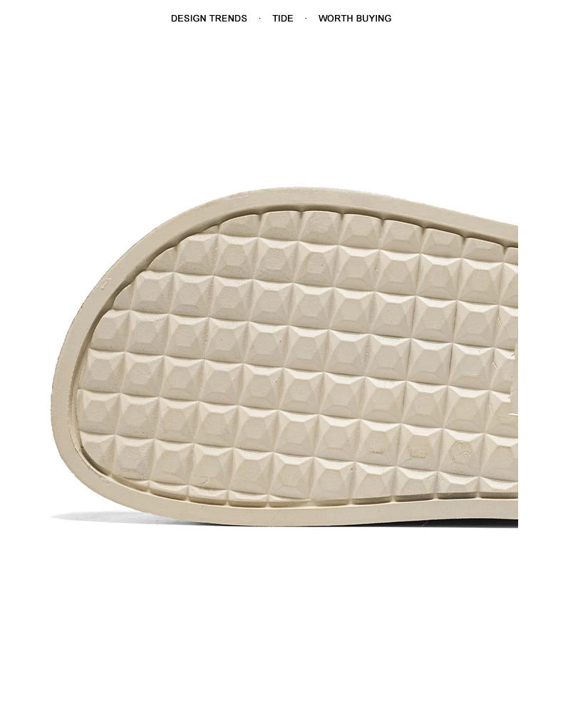 Birkent Men's Sandals Summer 2026 Outdoor Sports Beach Flat Slippers Thick Bottom Anti-slip Wear-resistant Casual Slip-ons