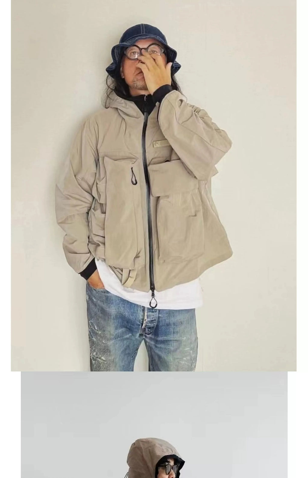 COMFY Japanese CMF Multi Pocket Outdoor Functional Coat Waterproof Men's and Women's Hooded Jacket