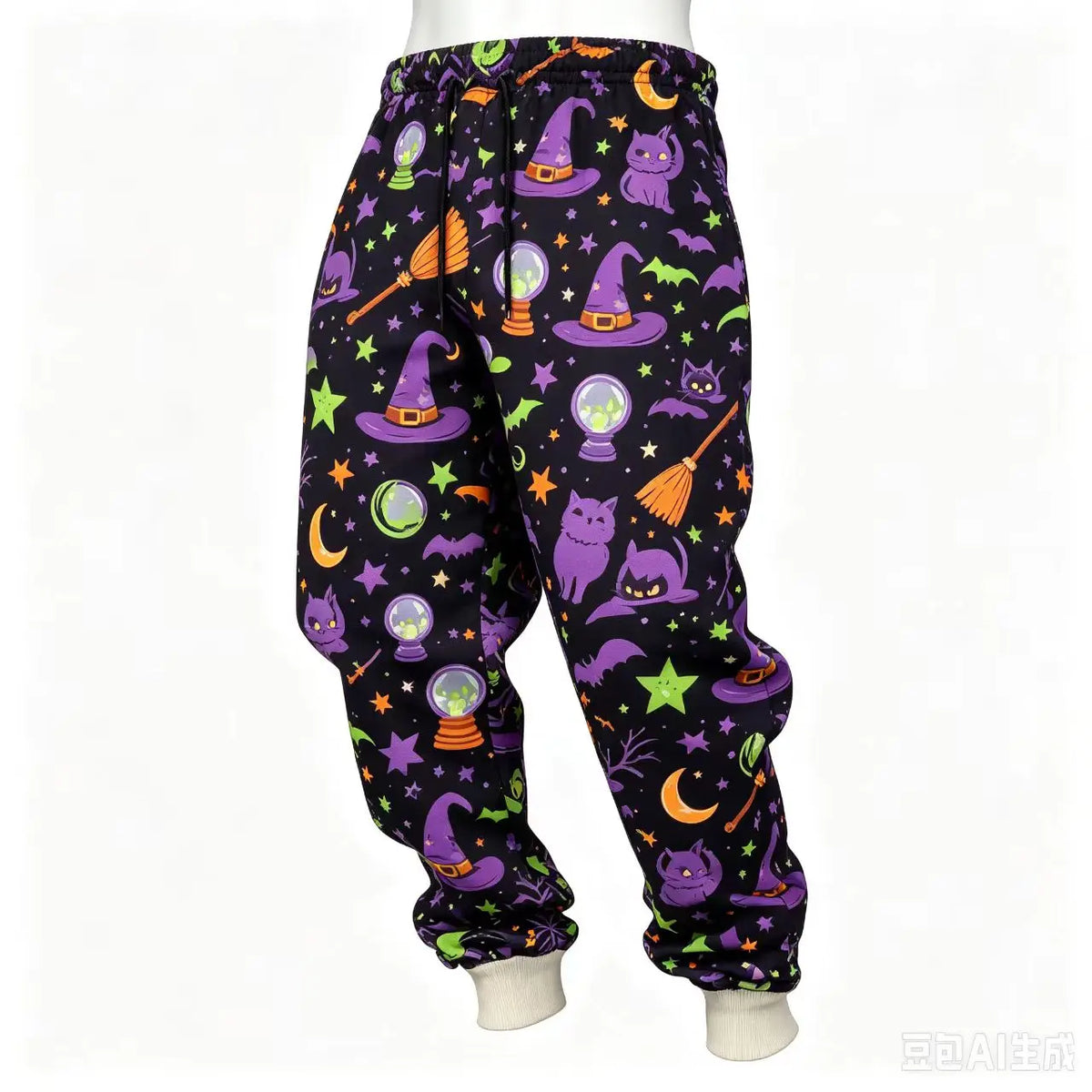Halloween  new men's printed sweatpants, teens joggers, comfortable loose fit drawstring pants, unisex fashionable casual pants