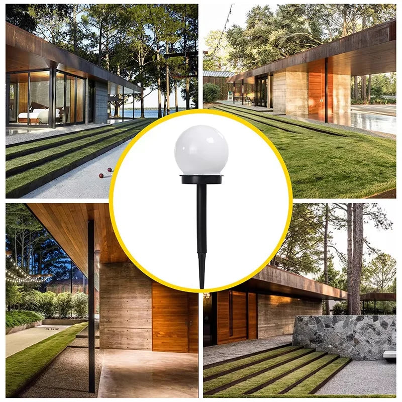 Modern Style Garden Solar Lawn Lights Outdoor Camping Landscape Urban Decorative LED Waterproof Circular Bulb Lamp Energy-saving