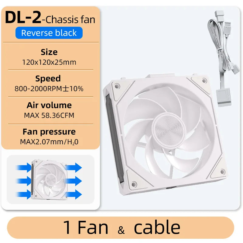 Coolcirc DL-2 Modular Wireless Splicing 120mm PC Case Cooling Fan ARGB Infinite Mirror Lighting Effect for Computer Water Cooler