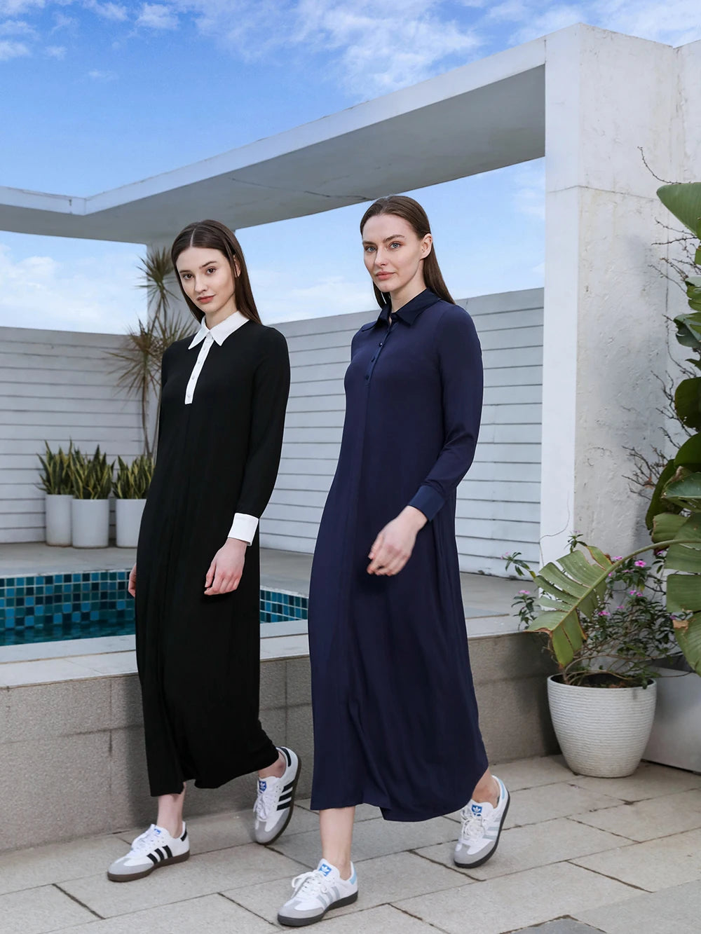 AP SS25 Women Satin Patchwork Modal Dress Soft Batwing Sleeve Maxi Dress Loose Clothing Satin Cuff