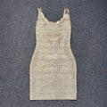 Summer New Hot Stamping Spaghetti Strap Bandage Dress Sexy Backless Club Party Mini Dresses