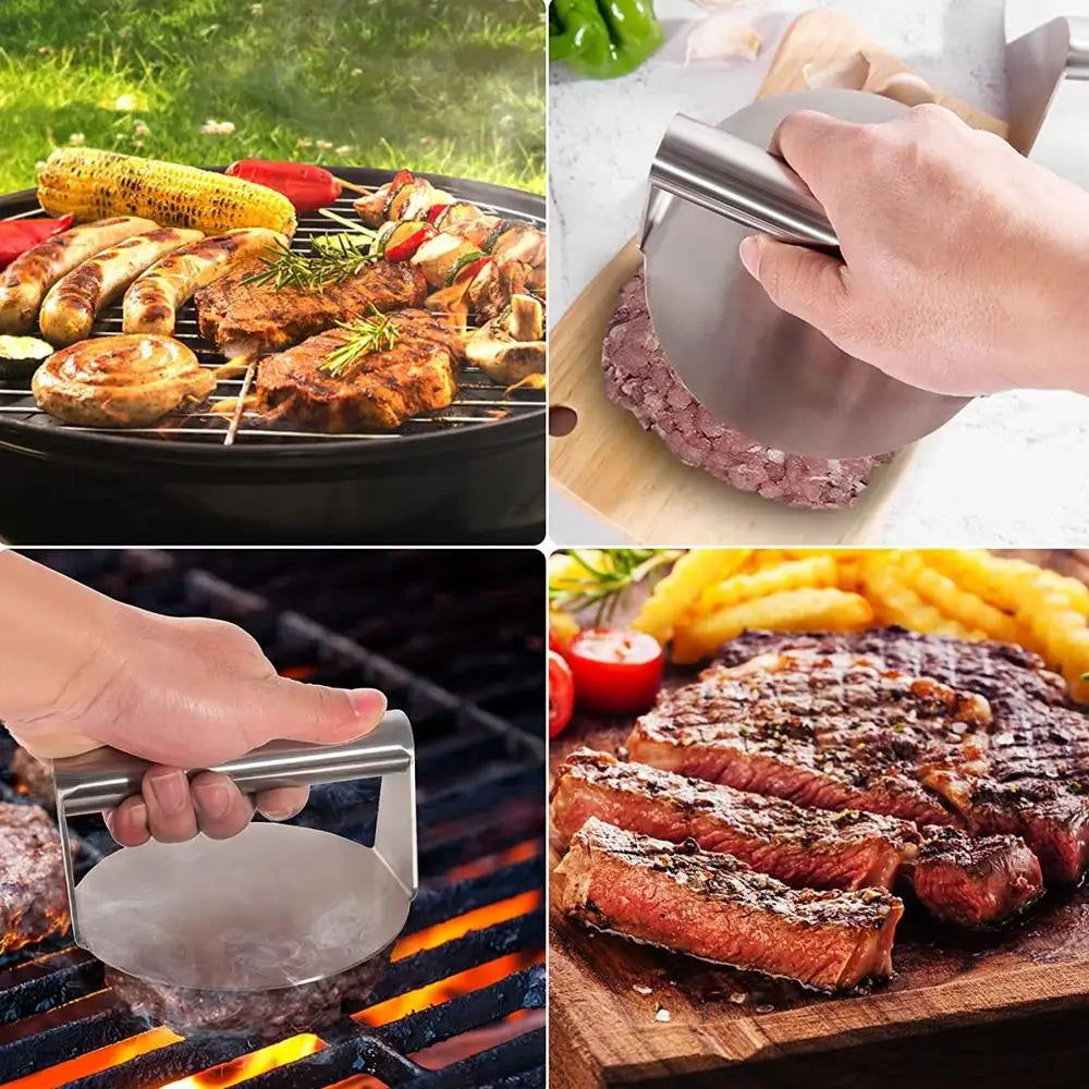 Hamburger Meat Press Mold Stainless Steel Smash Burger Press Patties Maker Meat Masher Deli Meats Tool Kitchen Gadgets Accessori