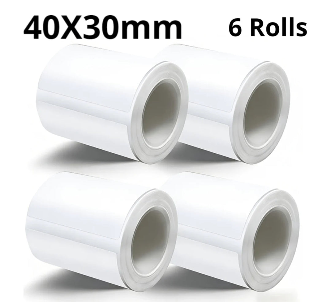 Multi-purpose Thermal Label Tape,Glossy Coating Oil & Scratch Resistant White Sticker Labels Compatible withVariousLabelPrinters