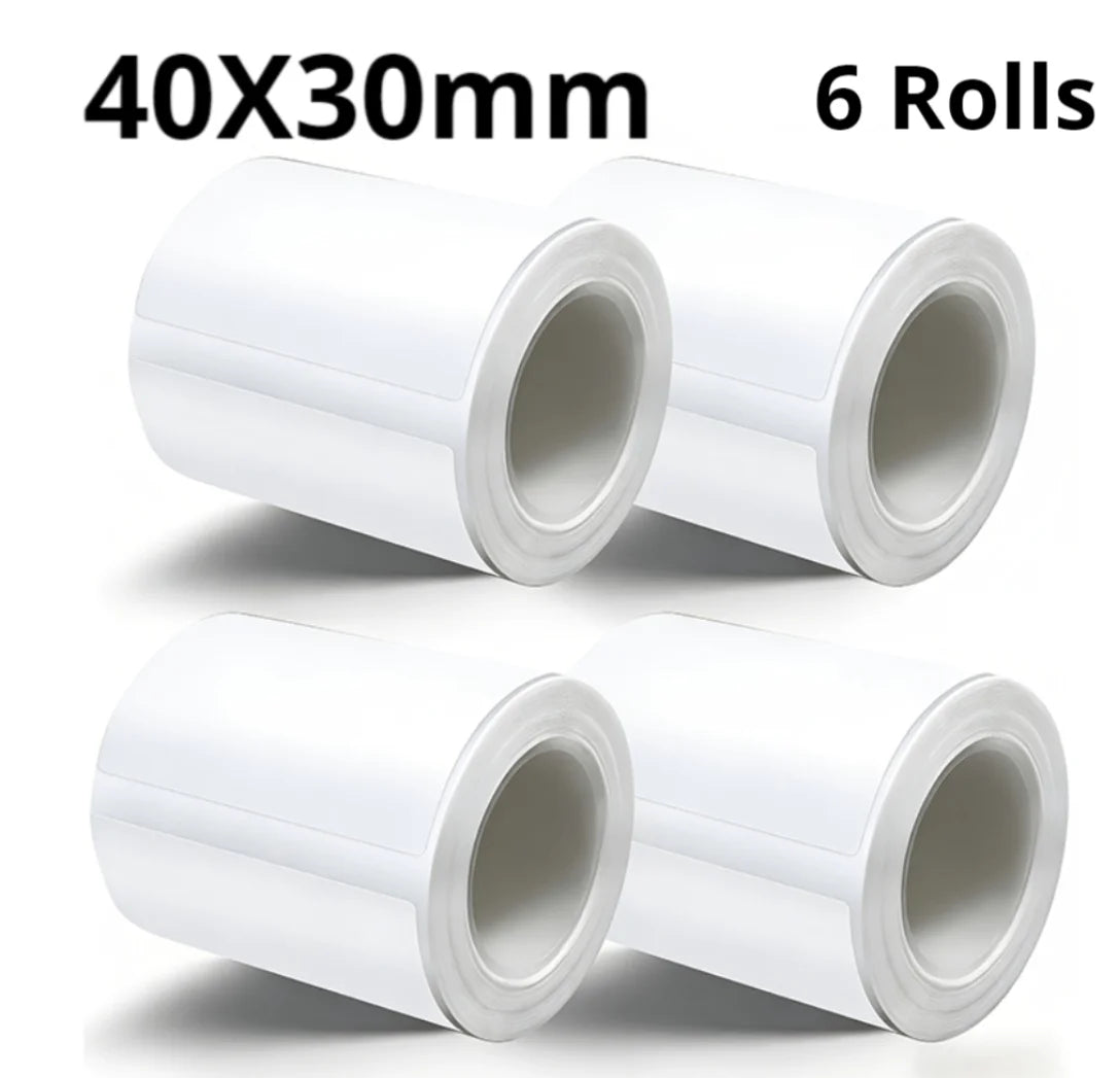 Multi-purpose Thermal Label Tape,Glossy Coating Oil & Scratch Resistant White Sticker Labels Compatible withVariousLabelPrinters