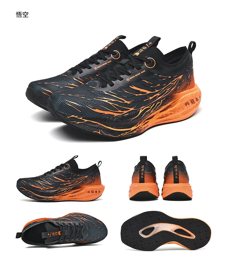 Fluorescence Running Shoes CarbonBoard Marathon Men Sports Breathable Women's Comfortable Athletic Sneakers Soft Wear Resistant
