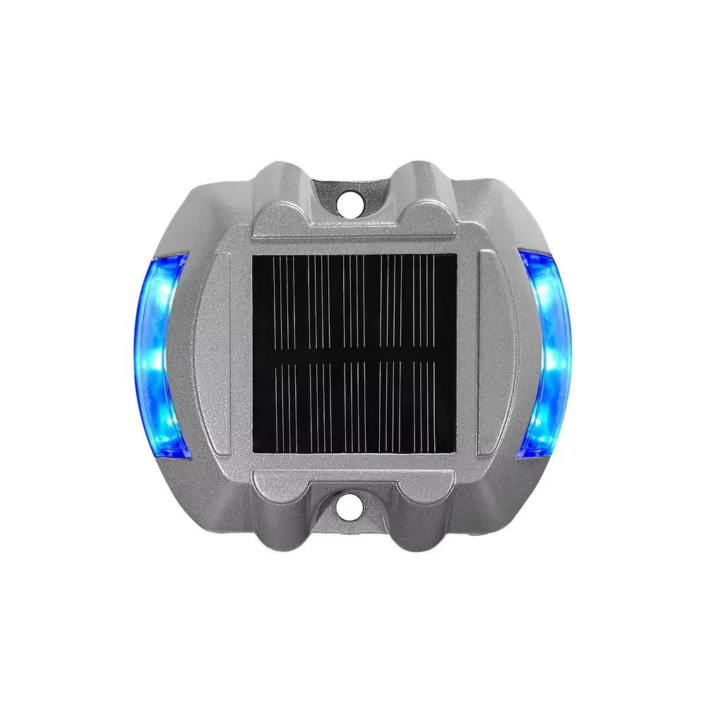 Smart Solar Road Studs with Motion Sensor - 6 LED Auto-Dimming Warning Lights IP68 Waterproof for Driveways/Parking Lots