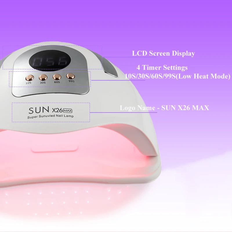 SUN X27MAX New 81LEDs UV LED Nail Lamp Powerful Nail Dryer for Gel Polish Professional Nail Art Manicure Lamp for Home and Salon