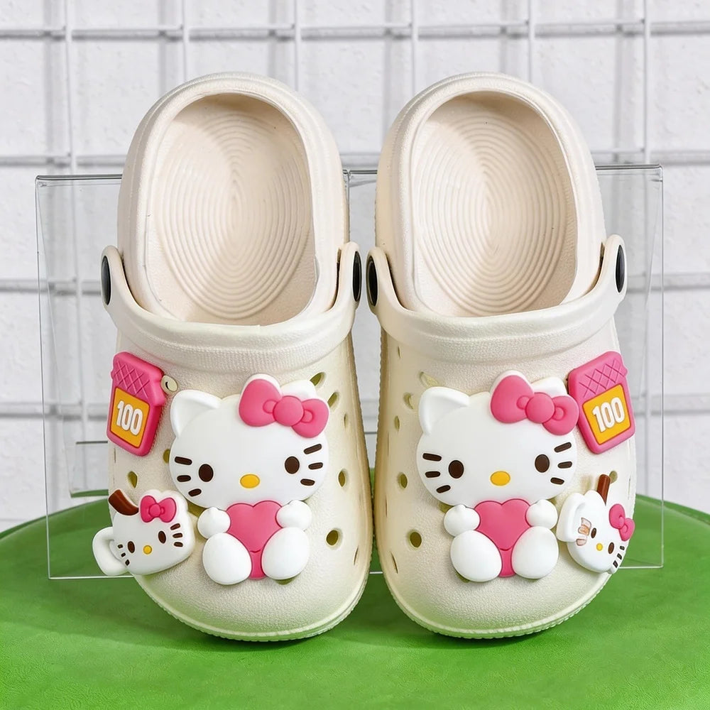 Sanrio Children Slippers Hello Kitty Garden Shoes Kawaii Kids Sandal Beach Shoes Slippers Home Shoes Casual Shoes