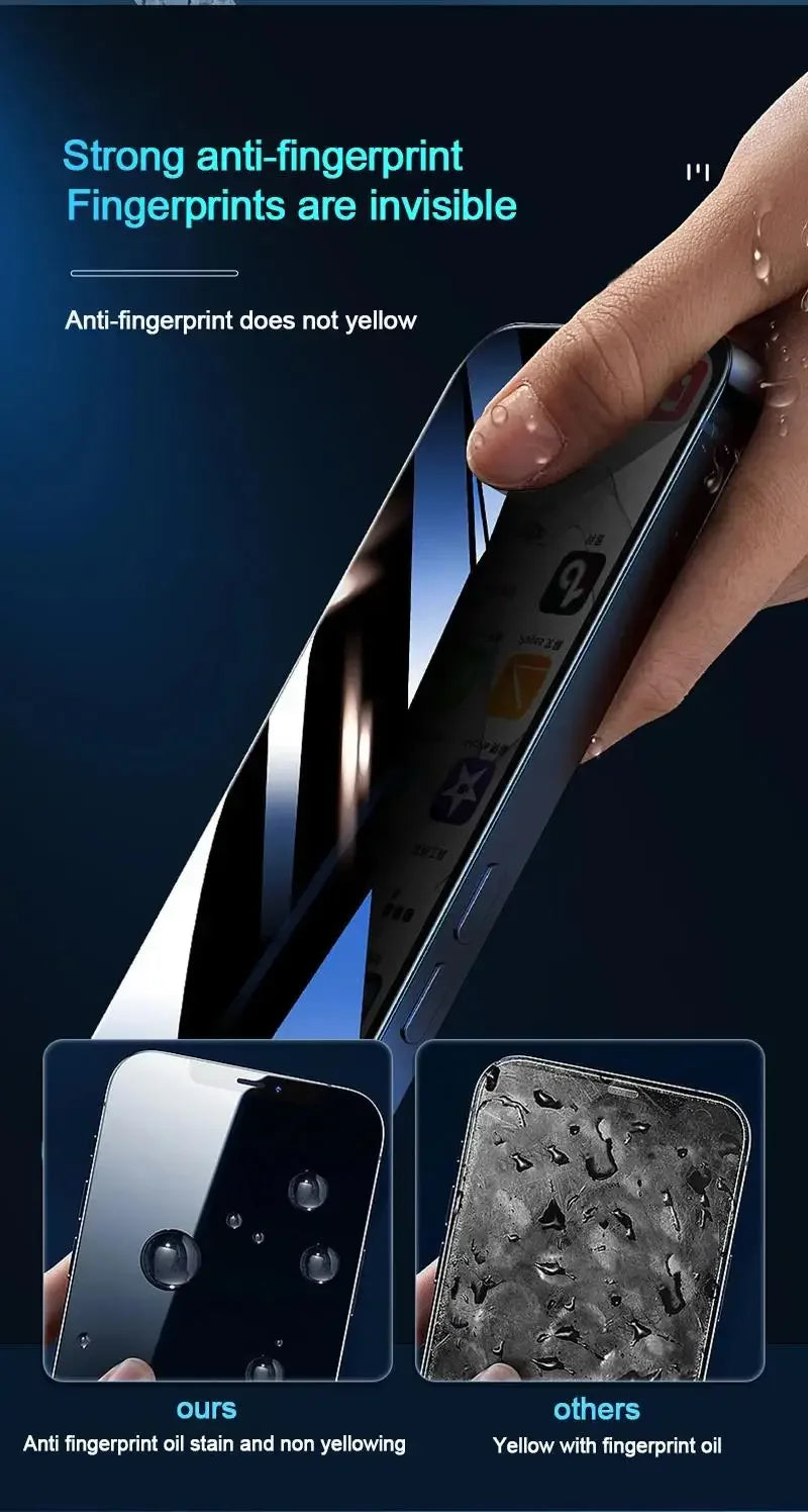1-5pcs Full Cover Anti Spy Screen Protector for iPhone17 16 11 12 13 14 15 Pro MAX Tempered Glass Privacy 17 Air 16 Pro Max Plus