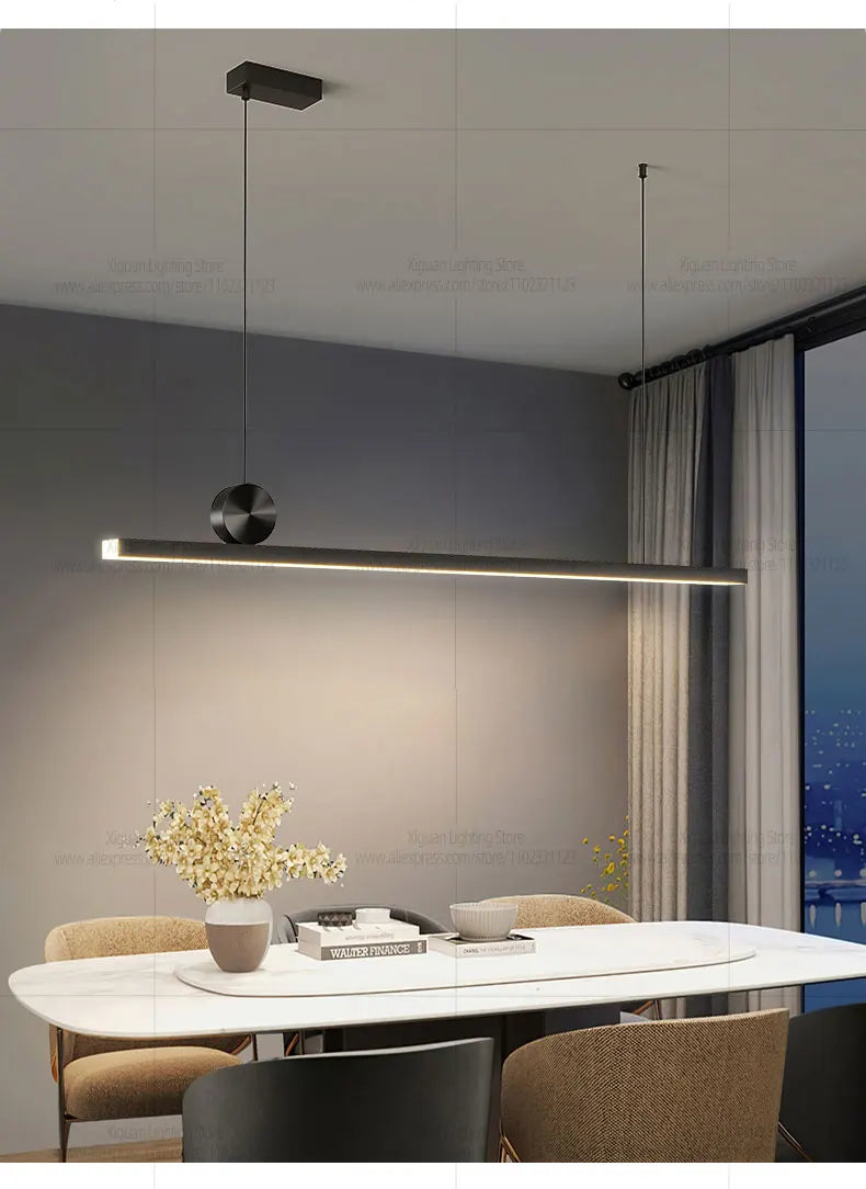 LED Restaurant Chandelier Modern Minimalist Kitchen Ceiling Light Dining Table Pendent Lamp Bar Pendant Light Indoor Lighting