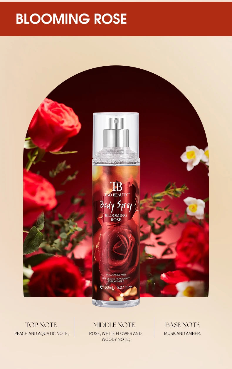 Plant Floral Car Perfume Spray, 150ml Long Lasting Body & Car Air Freshener, 4 Scents Vanilla Coconut/Rose/Lily/Dark Kiss, Auto