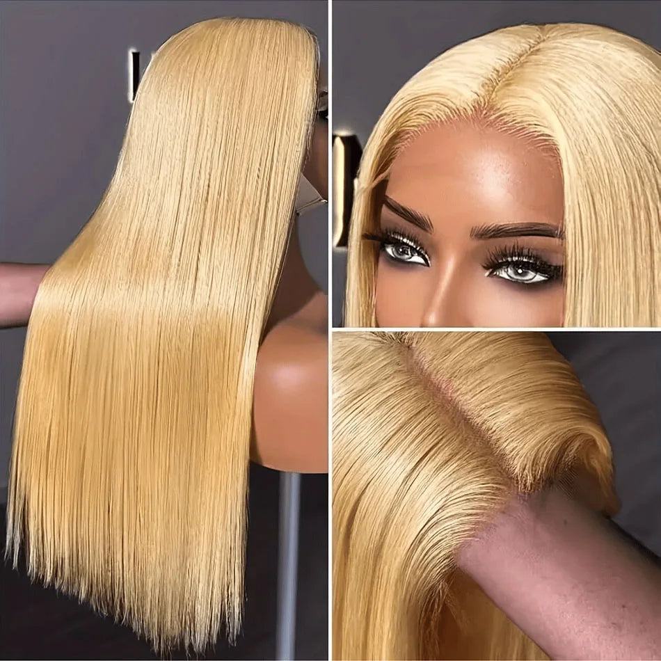 200 Density 27 Honey Blonde HD Lace Frontal Human Hair Wig 13x4 HD Transparent 30 Inch Straight Hair Lace Front Wig Pre-Plucked Pre-Trimmed Lace Frontal Wig