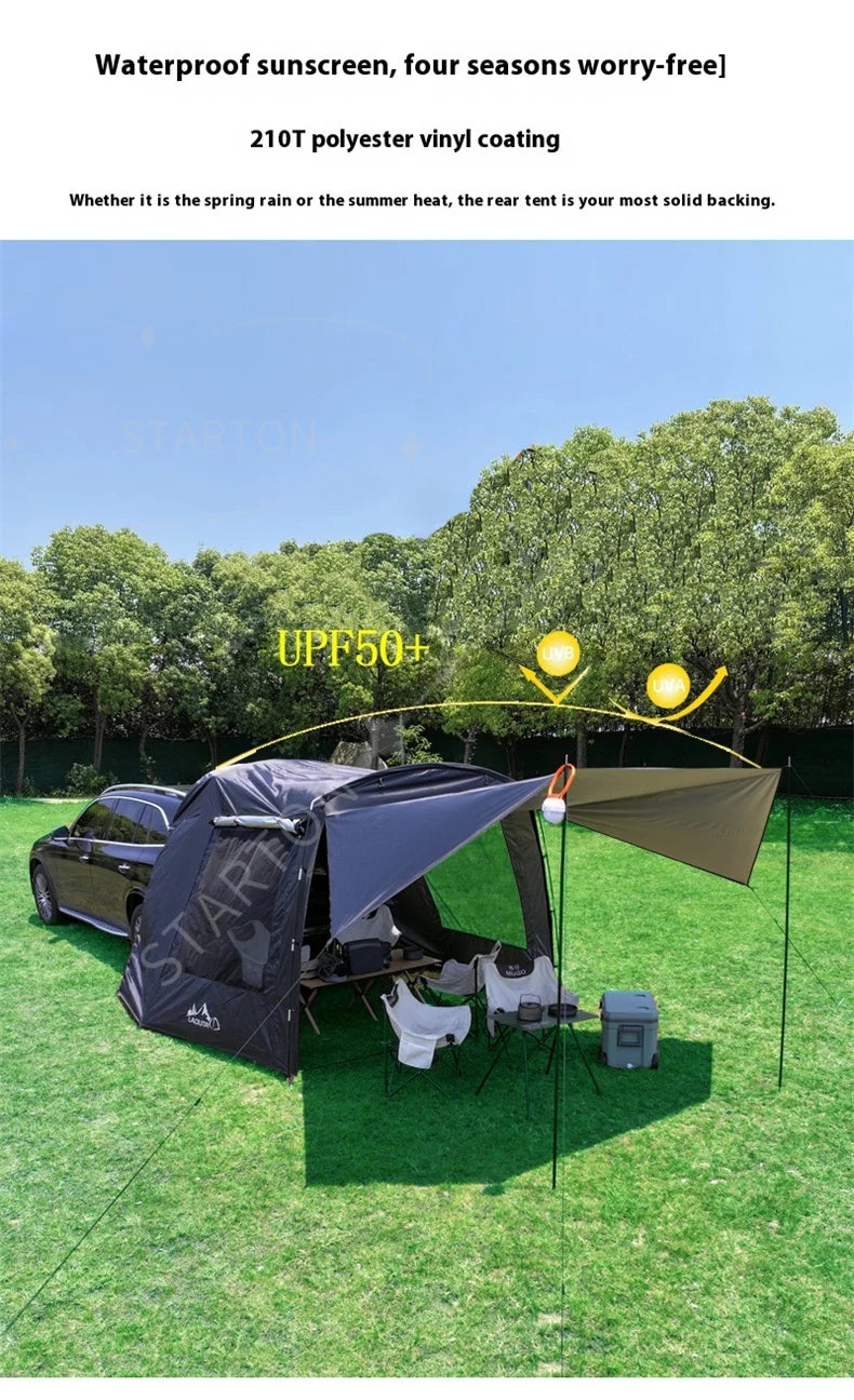 Portable Waterproof SUV Tail Tent Lohascamping Car box docking tent  3-4 people Dome tent Sunshade Tunnel style tent,Large tent,