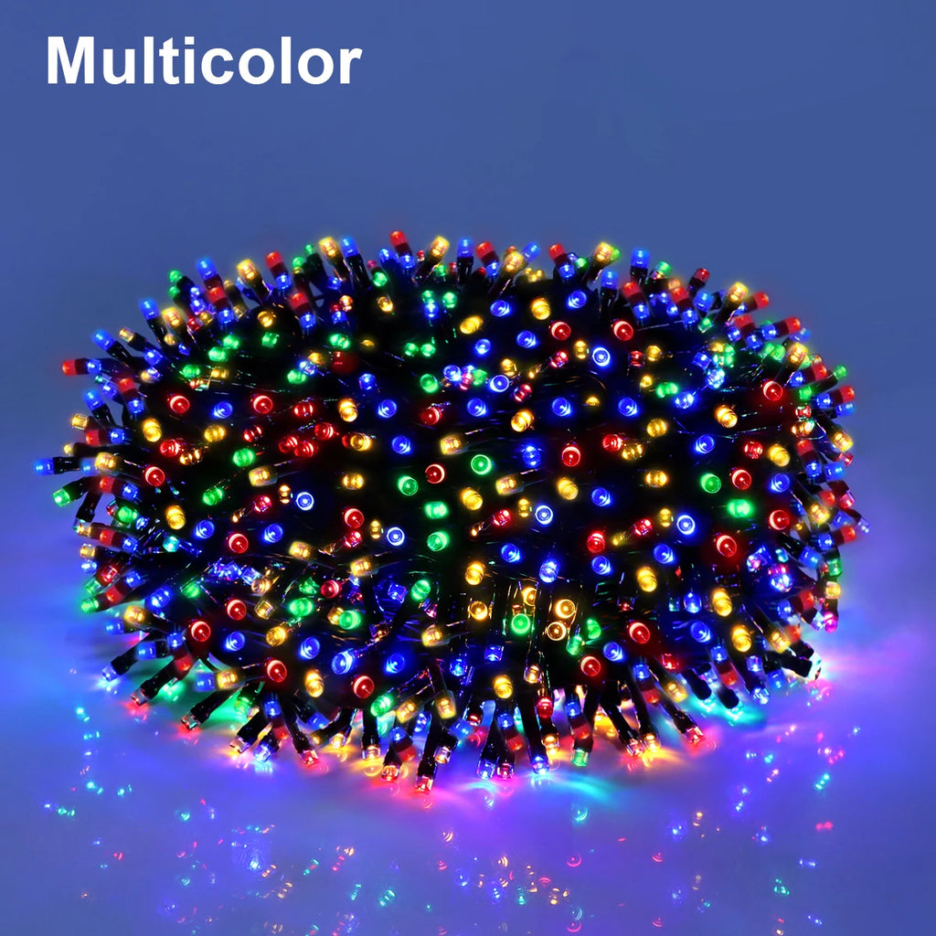 Built-in Large Capacity Battery Solar Outdoor Led String Lights Waterproof Durable Garden Lamp for Camping Wedding Birthday Part