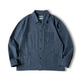 Maden Autumn Navy Blue Hunting Jacket for Men Turn-down Collar Asymmetrical Multipocket Cotton Casual Outerwear Coat Loose-fit