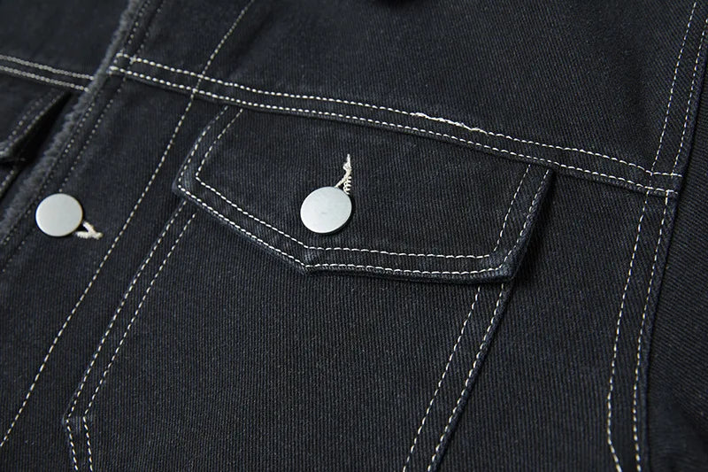 New Fashion Men Black Denim Jackets Fleece Warm Jeans Coats Quality Male Cotton Casual Winter Coats Outwear Winter Clothes 5XL