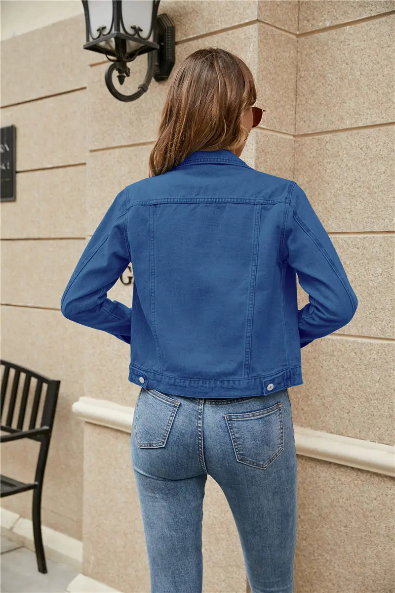 2025 Fashion Slim Fit Lapel Denim Jacket Europe and America
