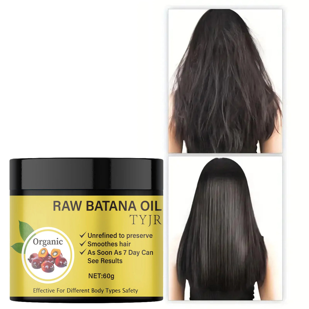 Raw Batana Oil Hair Mask repair dry damage Smooth soften frizziness prevent hair loss Nourishing scalp care