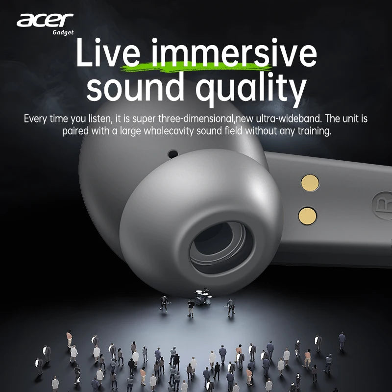 Acer Ohr503 Wireless Bluetooth Headphones with In-Ear Design, High-Definition Sound Quality, Noise Reduction for Calls, Comfortable Fit, Suitable for Sports, Running, and Cycling, Compatible with Mobile Phones and Tablets