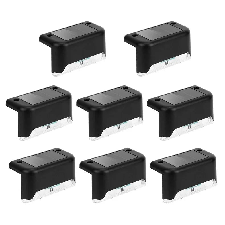 1/4PCS Solar LED Deck Lights Waterproof Outdoor Step Fence Lighting for Patio Yard Stairs Automatic Dusk-to-Dawn L-Shaped Design