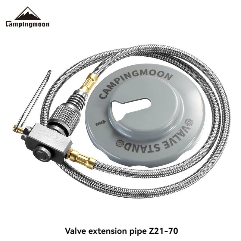 CAMPINGMOON Outdoor Split Stove Accessories Flat Gas Tank Extension Line With Valve Camping Stove Extension Pipe Adapter