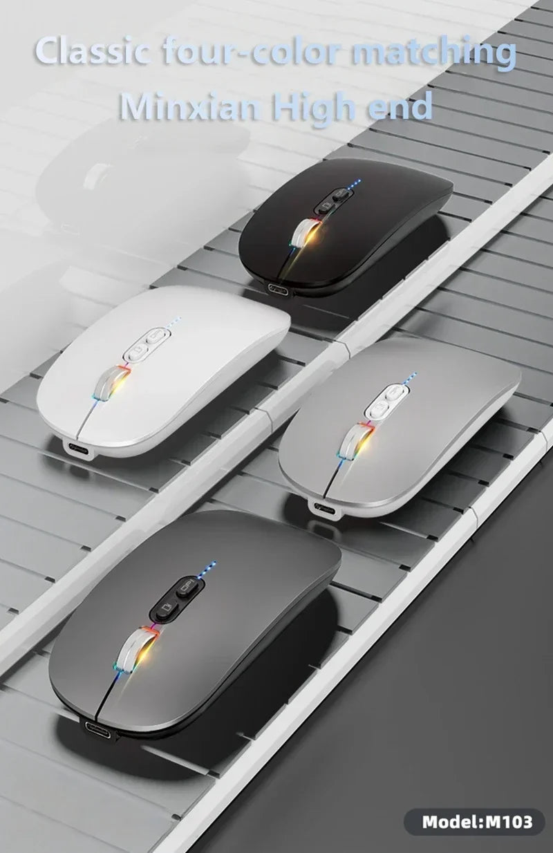 Lenovo Ultra-thin Dual Modes Wireless Mouse 2.4G USB and Bluetooth Power Display Ergonomic Rechargeable Silent Mice PC Laptop