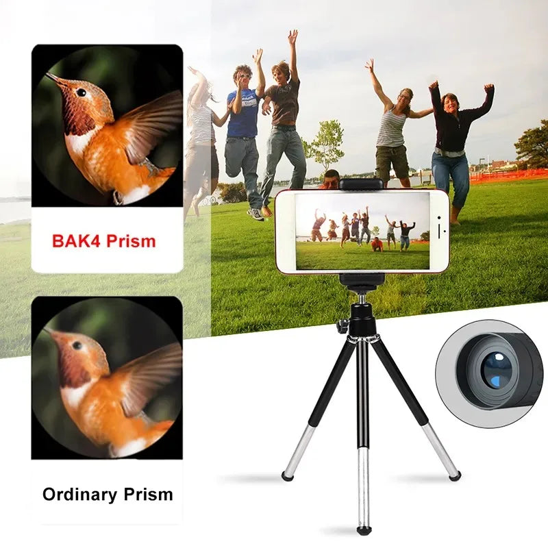2000x24 HD Monocular Telescope Mini Portable Mobile Phone Telescope with Holder Outdoor Camping Hunting Birdwatching Telescopes