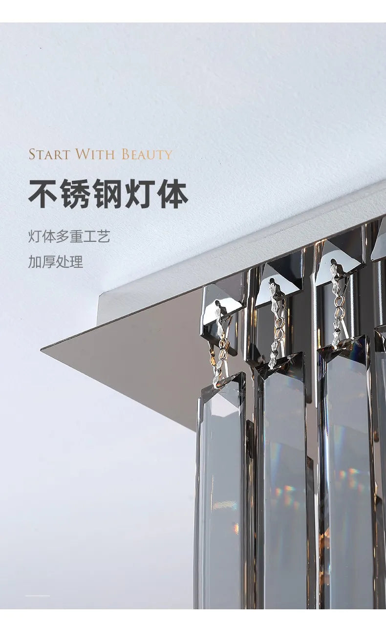 Modern Crystal for Dining Room Led E14 BULBS K9 Crystals Lighting Lamp Living Room Ceiling Light