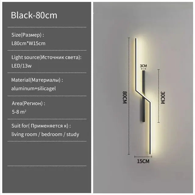 Modern Minimalist LED Wall Lamps - Bedside Interior Lighting for Living Room Bedroom Stairs - TV Backlight Wall Decor Lights