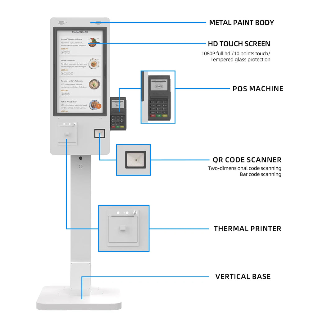 32 Inch Vertical POS Touch Screen Cash Register Terminal With Full HD Android For Retail And Restaurant Stores