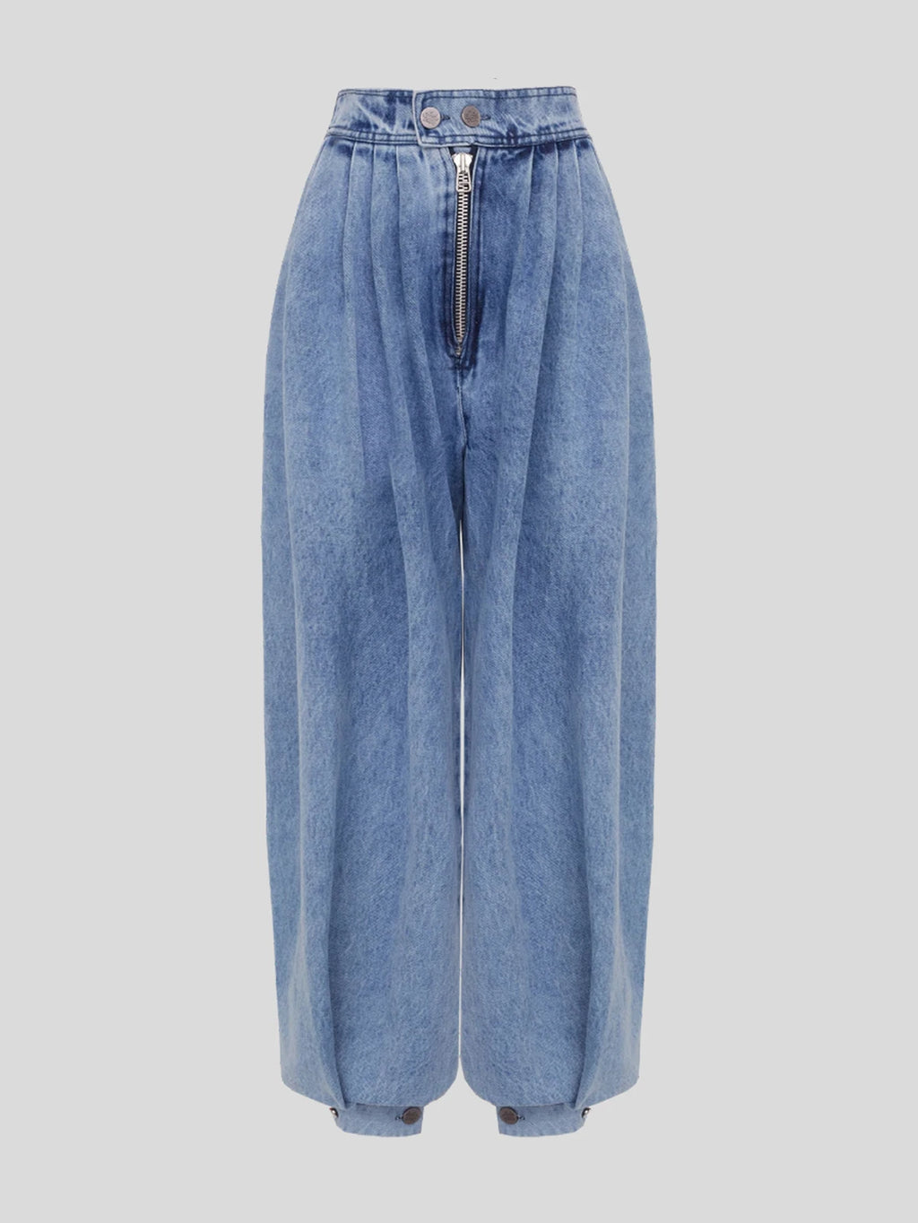 Women's Casual Washed Denim Harem Pants High Waist Zipper Loose Trousers Streetwear Y2K Oversized Vintage Balloon Pants Jeans