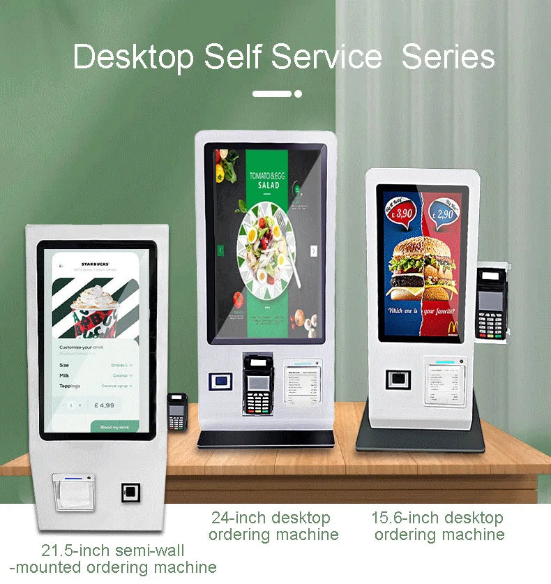 17 19 21.5inch LCD Screen Floor Standing Self Ordering Kiosk Thermal Printer Wall Mounted Bill Payment Kiosk