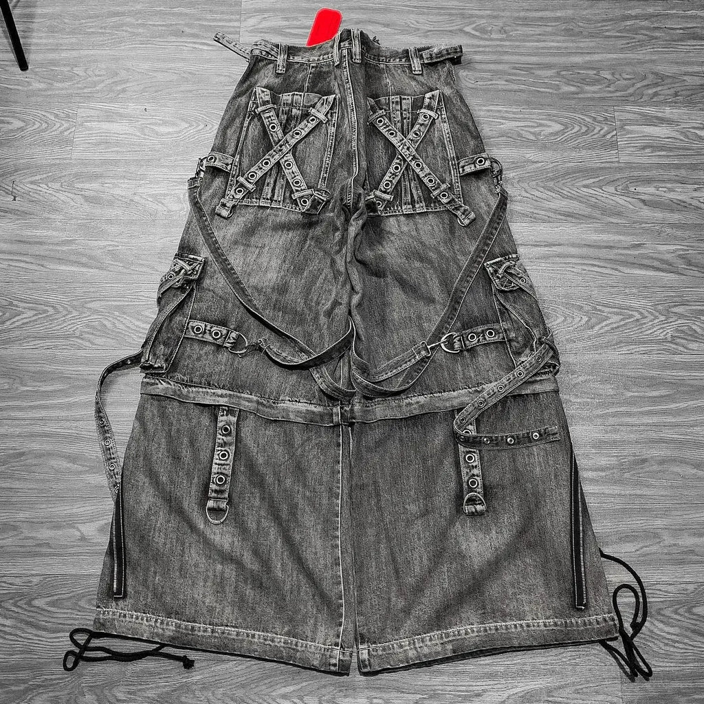 Hip Hop Complex Heavy Industry Workwear Jean Casual Denim Pants High Waist Straight Wide Leg Jeans Harajuku Y2k Men Women Jeans